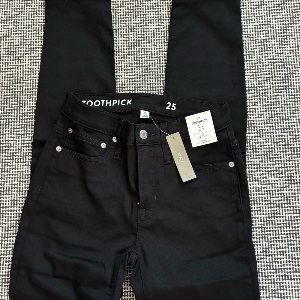 J.Crew 9" mid-rise stretchy toothpick jean in new black